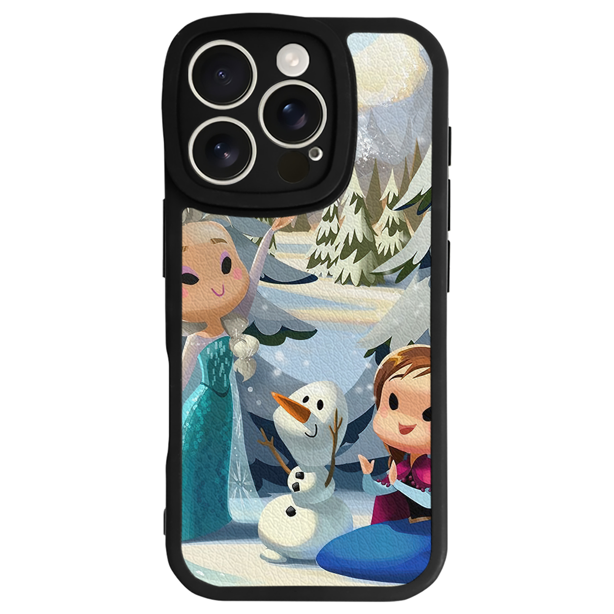 （画像用） アナと雪の女王 アンナ エルサ Frozen Anna Elsa 【iPhone 16シリーズ対応】シリコンスマホケース（レザー調） 材質：シリコン